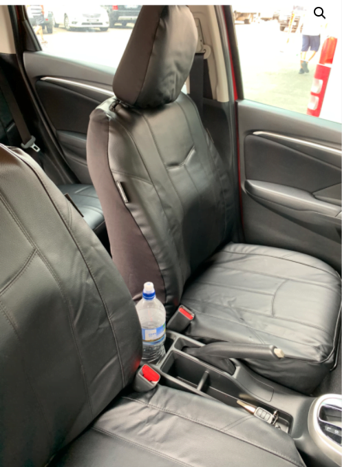 To Suit Hyundai Tucson Tle Go Highlander 2018 Cur Leather Look Fronts Rear Seat Covers - Leather Look Car Seat Covers Cream